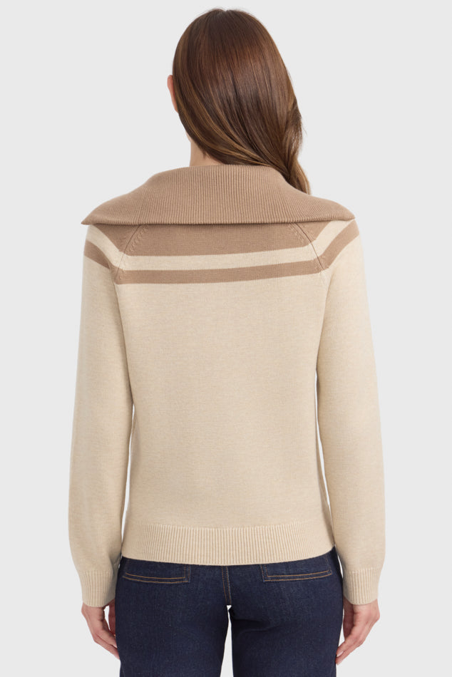 Claira Womens 1/4 Zip Knitted Sweater Harcour USA
