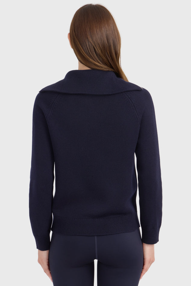 Claira Womens 1/4 Zip Knitted Sweater Harcour USA