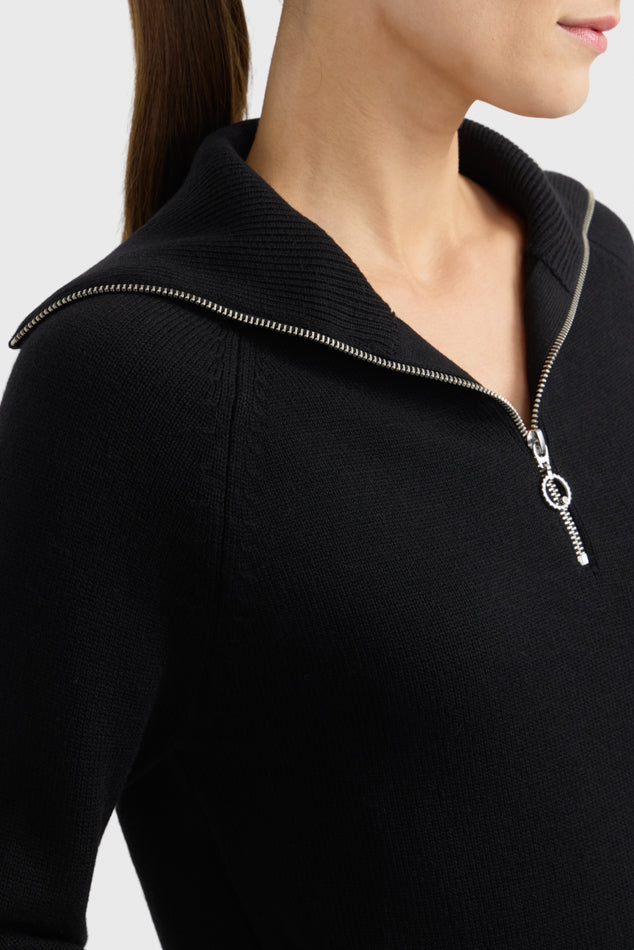 Claira Womens 1/4 Zip Knitted Sweater Harcour USA
