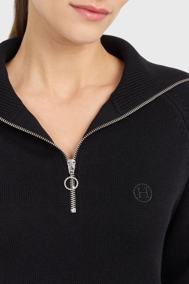 Claira Womens 1/4 Zip Knitted Sweater Harcour USA