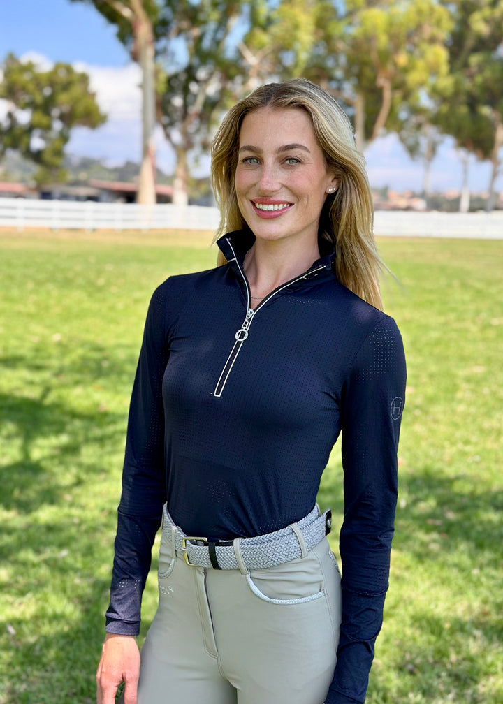 DIHP Breezi 1/4 zip perforated women's technical shirt Harcour USA