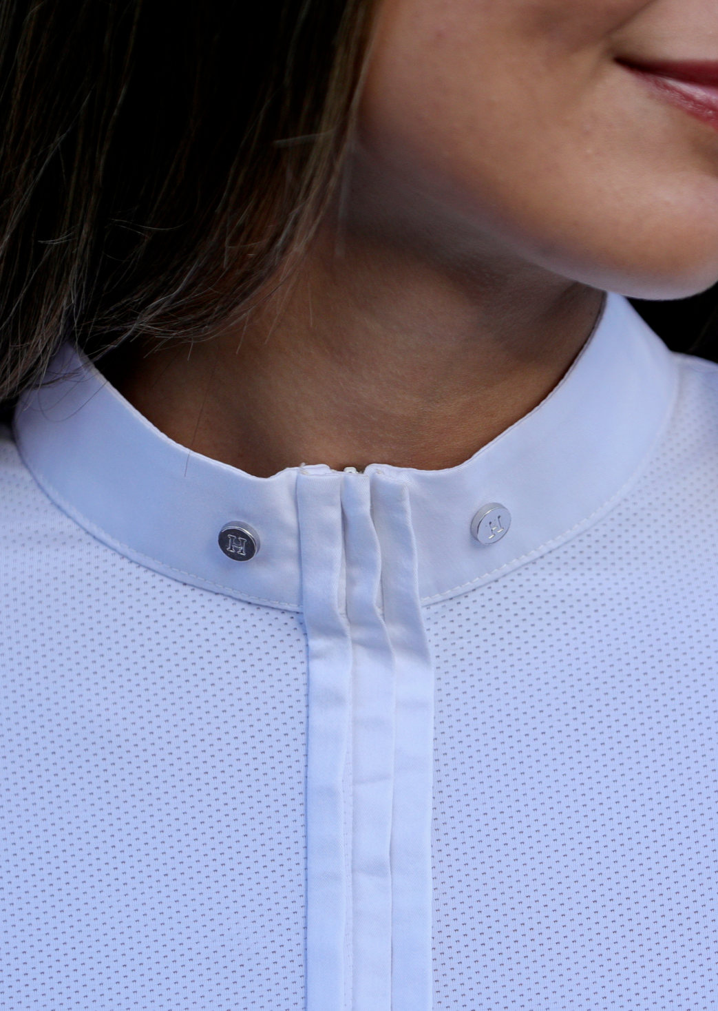 Paola - Womens Competion Shirt in White Long Sleeve